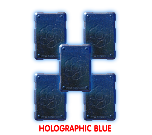 Five Blue Orgone Phone Shields