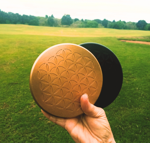 Set of Two Orgone Charge Plates Brass Finish - Image 6