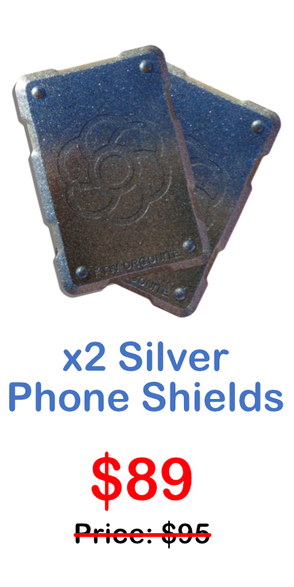 x2 Special Offers-Silver Orgonite Shungite Phone Stickers