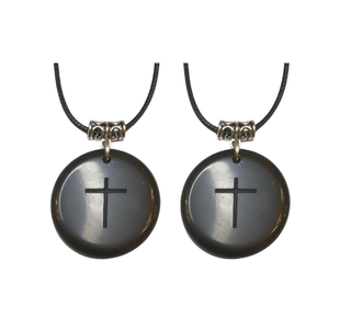 Set of 2 Black Color Cross Pendants