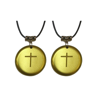 Set of 2 Bronze Color Cross Pendants