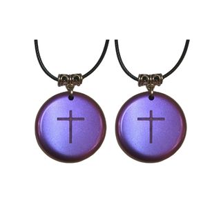 Set of 2 Purple Color Cross Pendants
