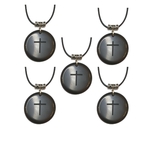 Set of 5 black Color Cross Pendants