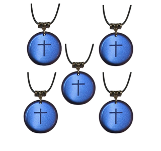 Set of 5 Blue Color Cross Pendants