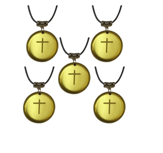 Set of 5 Bronze Color Cross Pendants