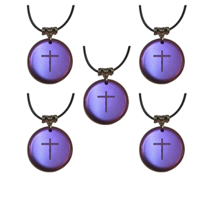 Set of 5 Purple Color Cross Pendants